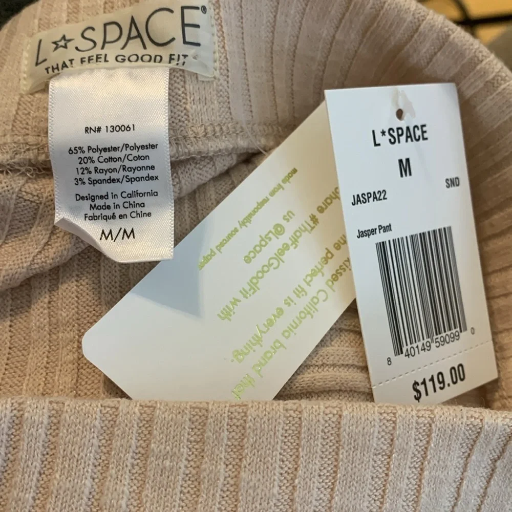 L*SPACE | NWT Jasper Sand Flare Ribbed Stretchy Revolve Pull On Boho Pants M